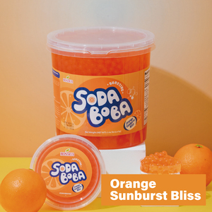 2026 Leamaxx Taiwan Orange Sunburst Bliss Soda Popping Bursting Boba Juice Ball para Té de Burbujas Proveedor Mayorista - Product Image 3