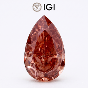 เพชร CVD สีน้ำตาลอมชมพูทรงลูกแพร์  ที่ได้รับการรับรองจาก IGI |   เพชรหลวม VS1 |   ขายส่งเครื่องประดับเพชรซิสมา - Product Image 1