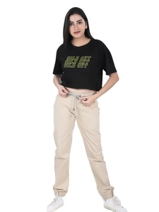 เสื้อเอวลอยสำหรับผู้หญิงเสื้อยืดผ้าฝ้ายแขนสั้นเซ็กซี่สีพื้นเสื้อยืดผู้หญิงแบบลำลอง - Product Image 5