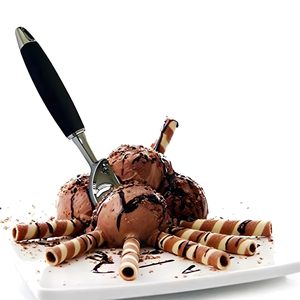 Cuillère à glace en acier inoxydable avec manche ergonomique noir, cuillère à dessert robuste pour glace, gelato, sorbet, pâte à biscuits - Product Image 4
