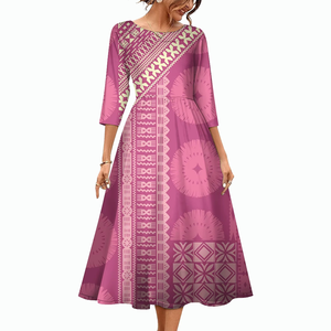 Vestidos Hawaianos para Mujer, Estilo 2026, Tallas Grandes, Estampado Tribal Polinesio, Personalizados - Product Image 4