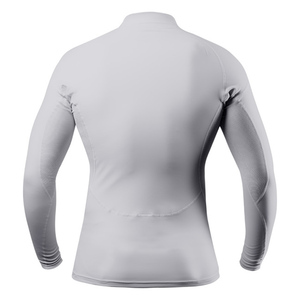 <b>Men's</b> Gray Long Sleeve <b>Turtleneck</b> Compression Shirt Quick Dry Breathable Sweat-Wicking Full Sleeve Solid Color Training Top - Product Image 3