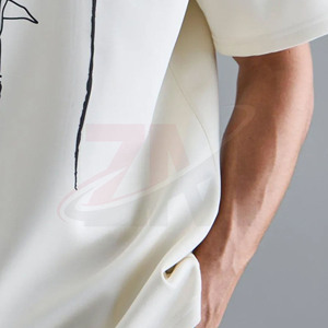 เสื้อยืดโอเวอร์ไซส์สีขาวล้วนสำหรับผู้ชาย พิมพ์ลายกุหลาบสีดำด้านหน้า ผ้าฝ้าย 100% สไตล์สตรีทแวร์ลำลอง ทรงหลวม พิมพ์ลายกราฟิก ขายส่งสำหรับฤดูร้อน - Product Image 4