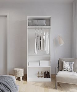 Armario de Madera Personalizado JY Project 2026, Organizador de Armario Blanco, Mueble de Almacenamiento Integrado Moderno para Dormitorio, Diseño de Armario Abierto - Product Image 3