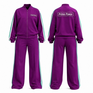 Nouvelle Collection Ensemble Survêtement Sportif Femme Deux Pièces Veste Zippée Assortie et Pantalon Large pour Entraînement et Loisirs Vente en Gros 2026 - Product Image 1