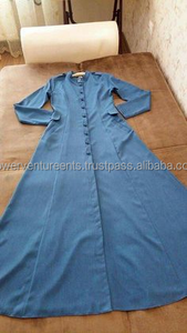 Abaya de Mezclilla de Alta Calidad para Mujer, Vestido de Manga Larga, Ropa Modesta, Proveedor Mayorista Personalizado OEM - Product Image 2