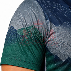 Everyday Comfort Green Gradient Polo Shirt Soft Lightweight Fabric <b>Classic</b> Fit Short Sleeve Stylish Daily Clothing - Product Image 6