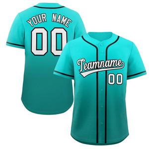 Camiseta de Béisbol Personalizada con Degradado para Hombre, Uniforme de Equipo Sublimado, con Botones, Transpirable, de Alta Calidad, sin Costuras, de Poliéster, Ropa Deportiva - Product Image 3