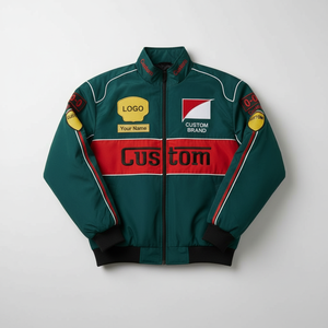 แจ็คเก็ตไซส์ใหญ่ ปรับแต่งลายปักได้ รับผลิตตามแบบ (OEM) แจ็คเก็ตบอมเบอร์ลำลองสำหรับผู้ชาย ใส่ในฤดูหนาว ขี่มอเตอร์ไซค์ สไตล์สตรีทแวร์ - Product Image 4