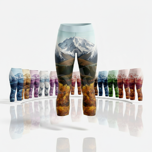 Leggings de Yoga de Compresión de Poliéster y Spandex con Diseño Impreso Personalizado, Cintura Alta, Elásticos en 4 Direcciones, que Absorben la Humedad, Pantalones de Entrenamiento - Product Image 1