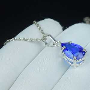 จี้แทนซาไนต์ทำมือ สร้อยเงินแท้ 925 ของขวัญประจำเดือนธันวาคมสำหรับผู้หญิง เครื่องประดับ - Product Image 4