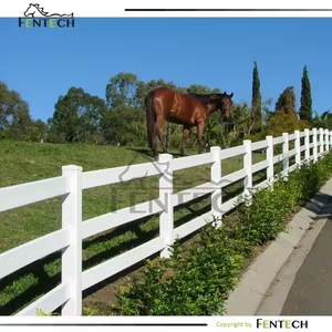 Fentech Bétail Vinyle Blanc Noir <span class=keywords><strong>3</strong></span> Rail PVC Vinyle Cheval Clôture Équestre Champ Cheval Clôture En Plastique PVC Rail Ranch Clôture - Product Image 3