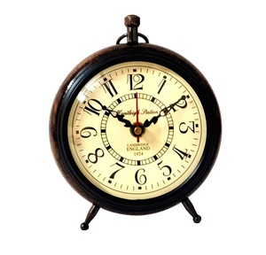 Best Selling <b>Unique</b> Nautical Table <b>Clock</b> Carved Handmade Metal Brass with Black Finishing Regular Design Wholesale Sale - Product Image 1