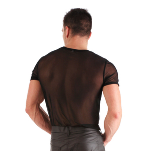 Men's Mesh Shirt Half Sleeve Workout <b>Fishnet</b> O Neck Outdoor Adult Club Men's Mesh Shirt With Custom Size Wholesale Price - Product Image 6