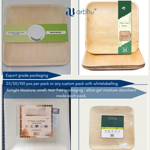 Assiettes en feuilles de palmier d'arec biodégradables en gros, vaisselle jetable naturelle compostable pour lignes de produits écologiques en vrac - Product Image 3