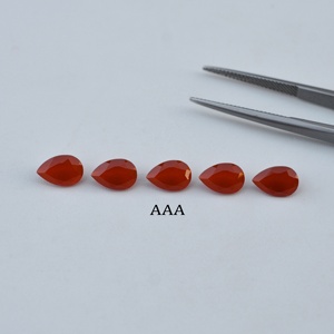 Piedra Preciosa Suelta de Ónice Rojo Natural de 6x8 mm, Corte Facetado en Forma de Pera, Lista para Comprar, Joyería de Plata y Oro del Proveedor, Productos Nuevos en Tendencia - Product Image 2