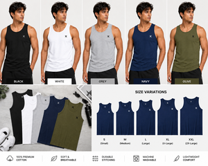 Débardeur pour homme X Sports City, respirant, couleur unie, col rond, sans manches, 100% coton, vêtements de sport toutes saisons, logo X - Product Image 3