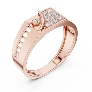 Bague de fiançailles en or rose avec diamants pour femme, bijoux de mariage - Product Image 1