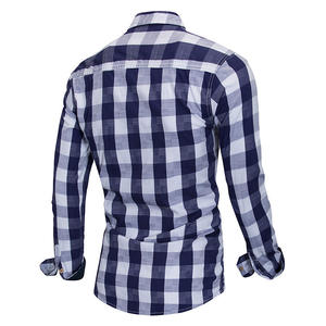 Camisa Casual Elegante con Patrón Cuadrado para Hombre, Manga Larga y Versátil, Camisa a Cuadros para Hombre y Camisas a Cuadros al por Mayor, Personalizadas OEM - Product Image 2