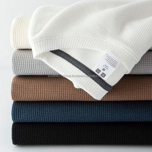 เสื้อยืดวินเทจผู้ชายสำหรับฤดูร้อน ผ้าวาฟเฟิล คอโอเวอร์ คอหลัง แขนสั้น ทรงปกติ ขนาดสั่งทำได้ ผลิตจากผ้าฝ้ายออร์แกนิคเป็นมิตรกับสิ่งแวดล้อม - Product Image 1