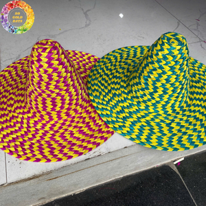 Chapeau de paille mexicain multicolore au design unique et abordable pour les voyages en plein air, les sports et les fêtes d'Halloween - Product Image 5