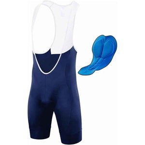 SILKZONE INDUSTRY Men <b>Cycling</b> Bib Shorts Blue White Straps Quick Dry Regular Brief Length Spandex Polyester Seamless Design - Product Image 1