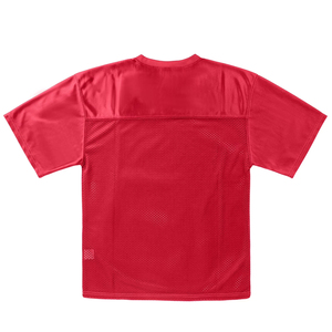 เสื้อเจอร์ซีย์ตาข่ายสีแดง คอวี แขนสั้น สำหรับผู้ชาย ผ้าโพลีเอสเตอร์ ระบายเหงื่อได้ดี ชุดกีฬาสำหรับผู้ใหญ่ ชุดกีฬาฟุตบอล เสื้อซ้อมฟุตบอล - Product Image 3