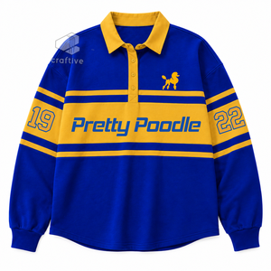 Sigma Gamma Rho Sorority <b>Women's</b> <b>Striped</b> Pique Rugby Shirt Color Block <b>Long</b> <b>Sleeve</b> Polo Collar Pullover Embroidered Graphic <b>Top</b> - Product Image 1