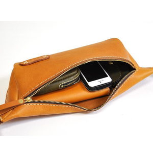 Bolso de cintura de cuero elegante para hombre, riñonera con múltiples compartimentos, correa ajustable, bolsa de viaje informal - Product Image 3