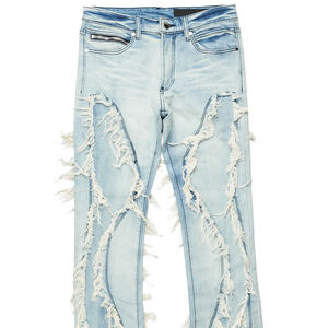 Jeans décontractés confortables à jambe droite, élégants, de haute qualité pour hommes, vente en gros, coupe slim, sur mesure, extensibles, de créateur - Product Image 4