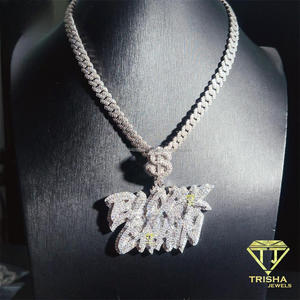 จี้เพชรแบบ Iced Out จี้โมอิสซาไนต์ จี้สลักชื่อตามสั่ง เครื่องประดับฮิปฮอปขายส่ง จี้เพชรแบบสั่งทำสำหรับผู้ชาย - Product Image 4