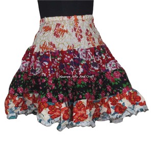 Gypsy Indian <b>Patchwork</b> Boho Hippy Festival <b>Skirt</b> Stylish Sexy Breathable 100% Cotton Midi <b>Skirt</b> All Seasons - Product Image 6