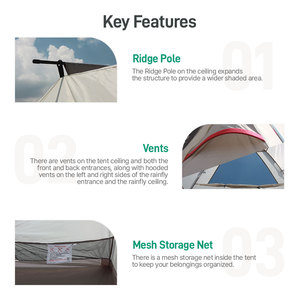 Camptown 5-6 Person Extended Type Four Season One Bedroom One Living Room Camping <b>Tent</b> Family camping <b>tent</b> Outdoor Picnic - Product Image 3