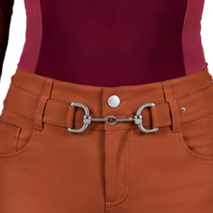 Pantalon d'équitation marron chocolat pour femme, taille haute, extensible, avec passants de ceinture, pour la compétition et l'entraînement, vêtement de sport - Product Image 5
