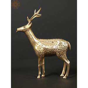 Sculpture de cerf mignonne de 8 pouces faite à la main Article de décoration pour la maison avec langue qui sort Article de décoration unique pour la maison - Product Image 4