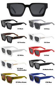 Lunettes de soleil en acétate épais de luxe avec logo métallique personnalisé FOREVER |   Lunettes de soleil polarisées anti-UV tendance pour hommes et femmes, cadeau - Product Image 2