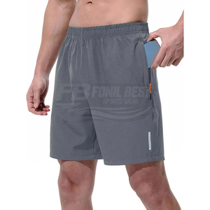 Men's Solid <b>Colour</b> Quick Dry Elastic Waist Bermuda Shorts With Pockets Casual Sport Wear Custom Design and Logo Print - Product Image 3