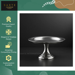 ถาดเสิร์ฟขนมหวานสั่งทำพิเศษคุณภาพพรีเมียม ดีไซน์หรูหรา ทำด้วยมือจากเงินแท้ พร้อมฐานวางเค้กสแตนเลส สำหรับตกแต่งโต๊ะงานแต่งงาน - Product Image 4