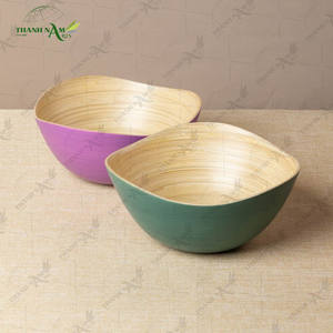 Bol en bambou tissé à la main, bol de service en bambou naturel pour la maison et la cuisine, vaisselle durable - Product Image 6