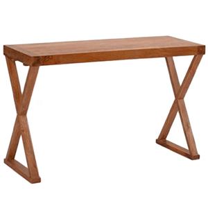 Table console en bois avec pieds en forme de X Finition naturelle de style rustique pour l'entrée, le couloir, l'affichage du salon - Product Image 1