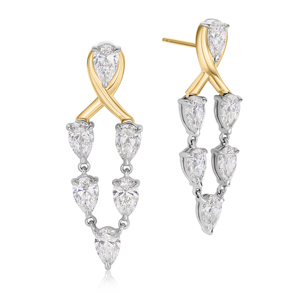 Pendientes de Diamantes con Corte de Pera, Chapados en Oro de 18K, Joyería Clásica para Mujer, para Bodas - Product Image 3