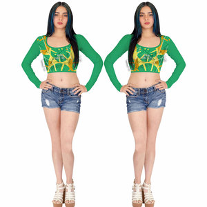 เสื้อครอปท็อปผู้หญิง น้ำหนักเบา ใส่สบาย ผลิตจากวัสดุทนทาน สำหรับขายออนไลน์ - Product Image 3