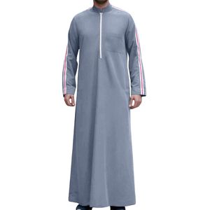 Jubba Musulmana Formal para Hombre, Blanca con Detalles Bordados, Manga Larga, Túnica Islámica, Dishdasha Árabe, Kandura Tradicional, Kaftán - Product Image 1
