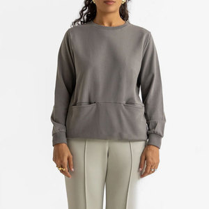 Sweat-shirts pour femmes en tricot formel personnalisés de haute qualité OEM, coupe ajustée, extensibles, confortables, respirants et à séchage rapide pour l'hiver - Product Image 1