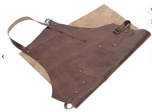 Genuine Leather <b>BBQ</b> <b>Apron</b> Heavy Duty Grill Chef <b>Apron</b> Heat Resistant Cowhide Cooking <b>Apron</b> Adjustable Strap - Product Image 3