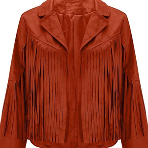 Low MOQ American Western Brown Suede Leather <b>Jacket</b> Front <b>Fringe</b> Tassels Customizable Men's Winter Outdoor Activities <b>Jacket</b> - Product Image 4