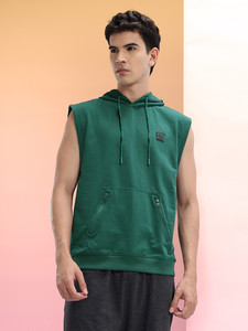 Haut à capuche sans manches personnalisé pour homme, 100 % polyester, imprimé par sublimation, style décontracté, débardeur à capuche, vêtement personnalisé - Product Image 3