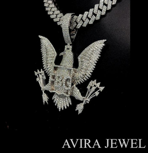 Colgante de Moissanita de Lujo, Plata de Ley 925, Chapado en Oro Rosa, Estilo Hip Hop, para Hombre y Mujer, Ideal para Fiestas, Sin Níquel ni Plomo, con Certificado GRA - Product Image 4