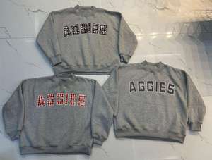 Sudadera de Invierno de Manga Larga para Mujer, de Algodón y Felpa, Personalizada AGGIES, Cuello Alto, Logotipo Bordado, Proveedor OEM - Product Image 1