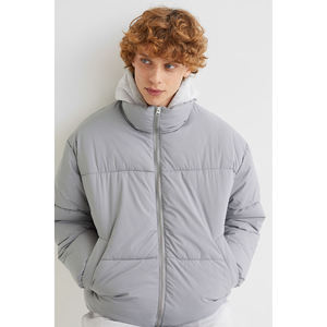Veste matelassée imprimée pour homme, chaude, d'hiver, avec capuche réglable et fermeture éclair intégrale, pour l'extérieur, vente en gros - Product Image 4